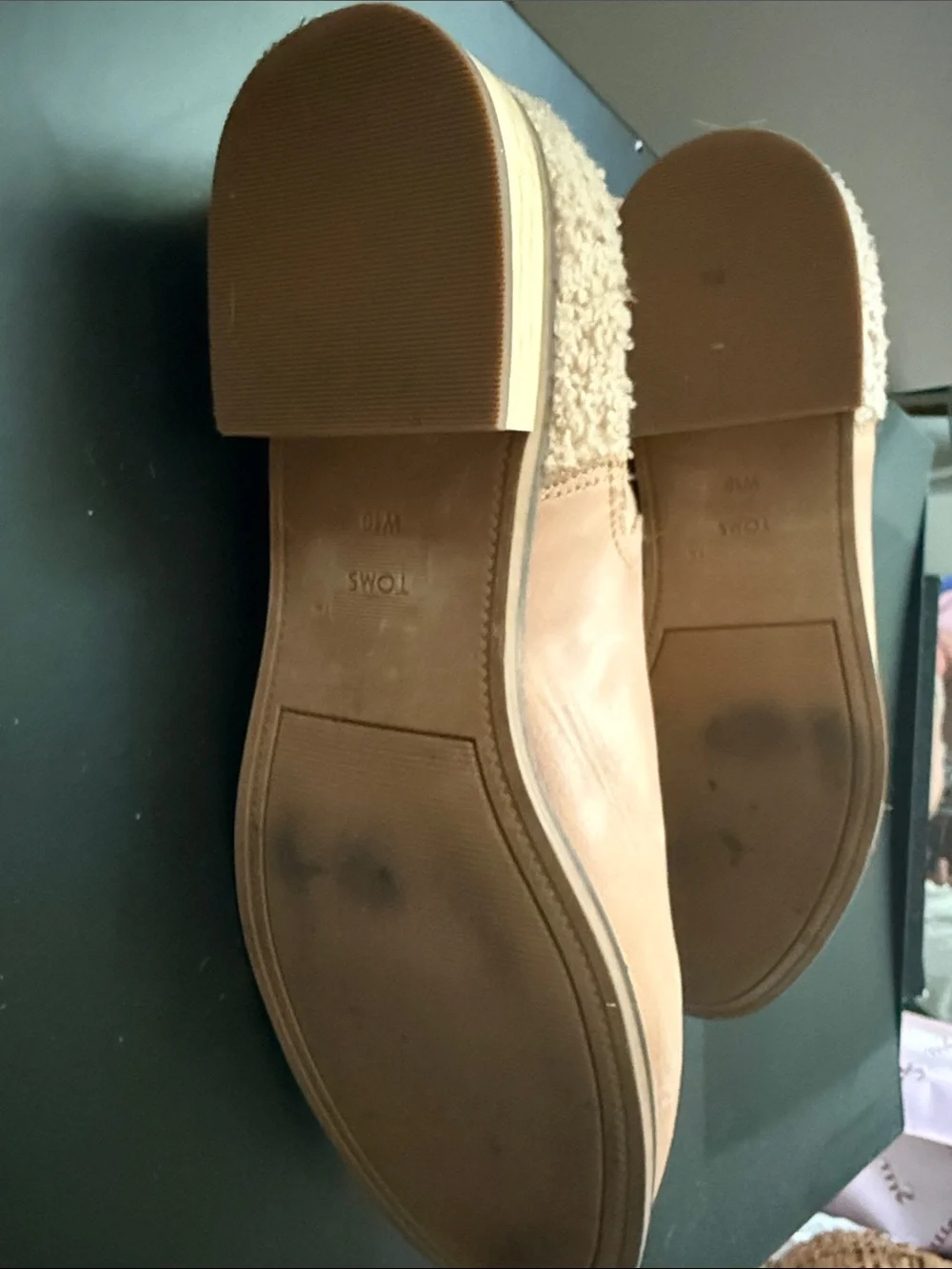Toms Tan Chelsea Ankle Booties with Sherpa Collar